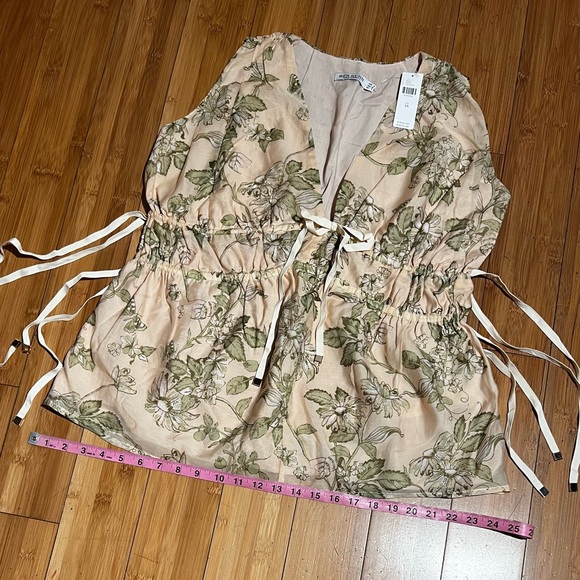 NWT Anthropologie Mon Renn Sleeveless Neutral Motif Blouse Size XS - Picture 14 of 16